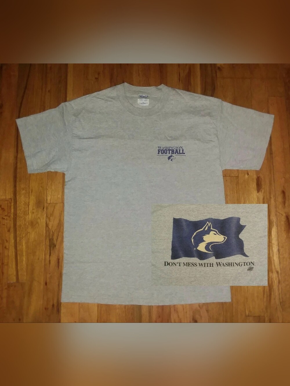 vintage Washington Huskies Football Don't mess Flag t shirt L basketball college